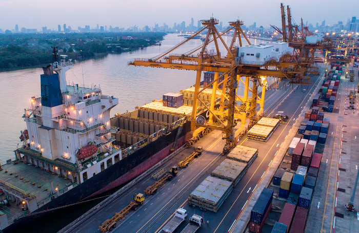 Illustrative commercial port operations for marine supply planning